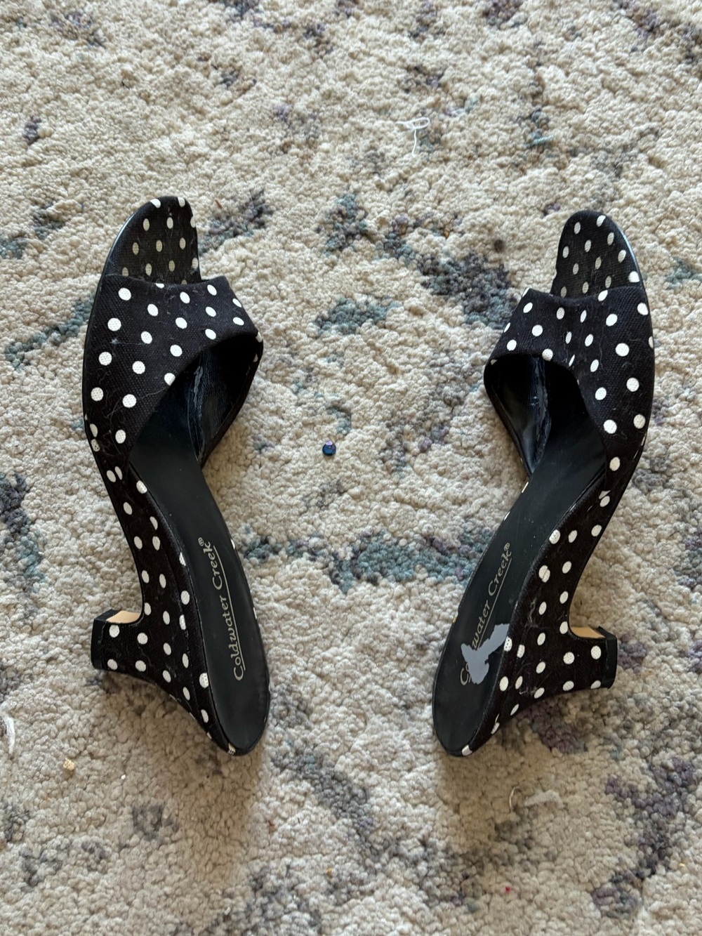 Vintage Y2K Coldwater Creek Polkadot Kitten Heels - Picture 4 of 7